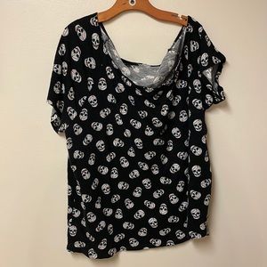 Torrid Off the Shoulder Skull Shirt